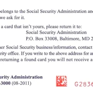 Social Security Card Template PSD Back