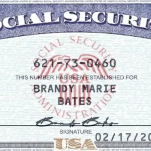 Social Security Card Template PSD Front