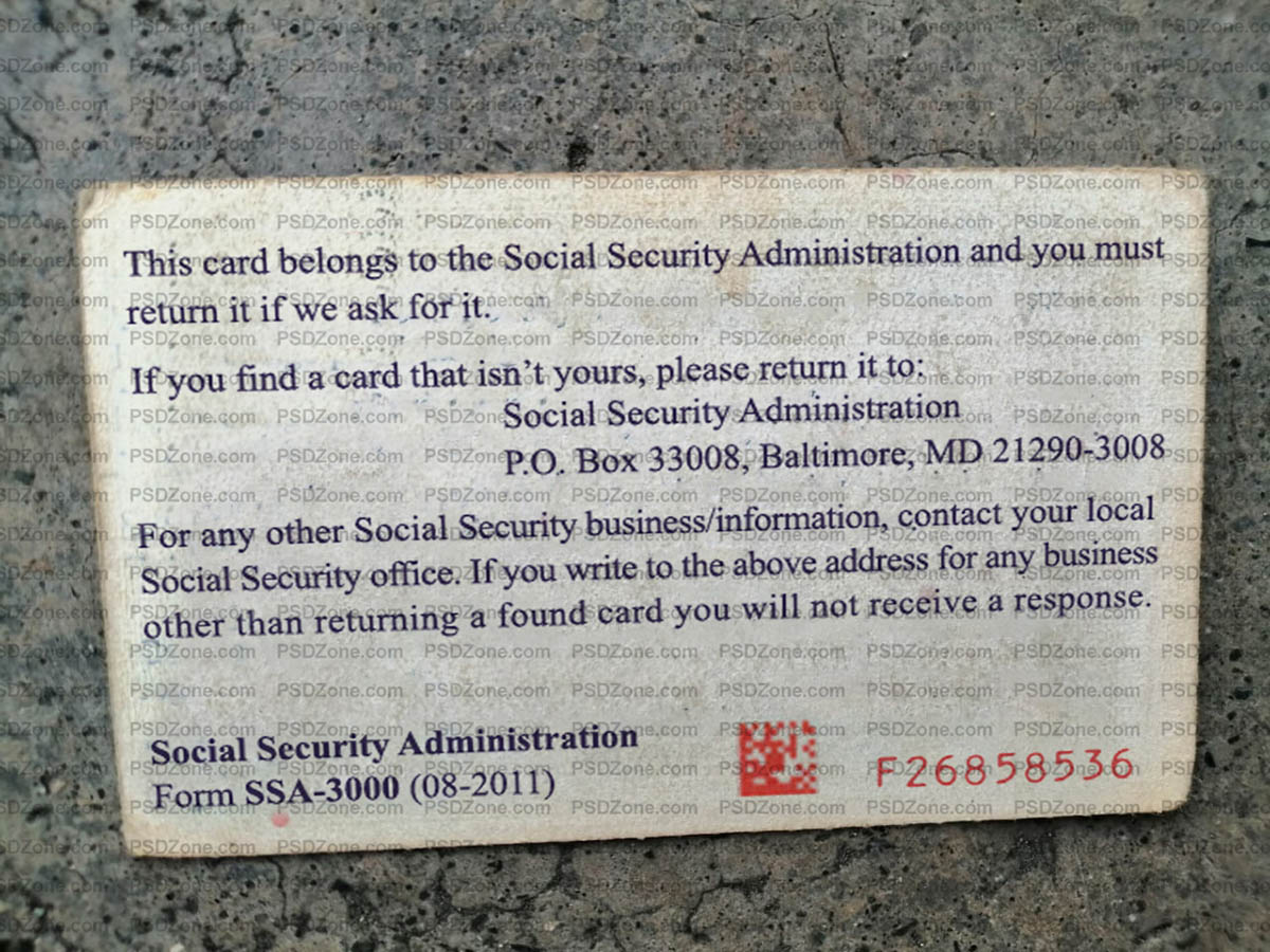 Social Security Card Template PSD back 01 Social Security Card Template PSD back 01