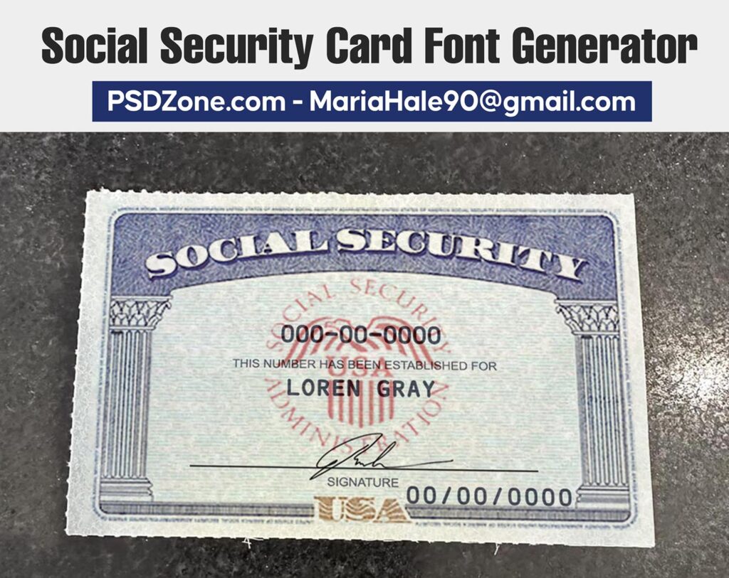 SSN Card Font Generator