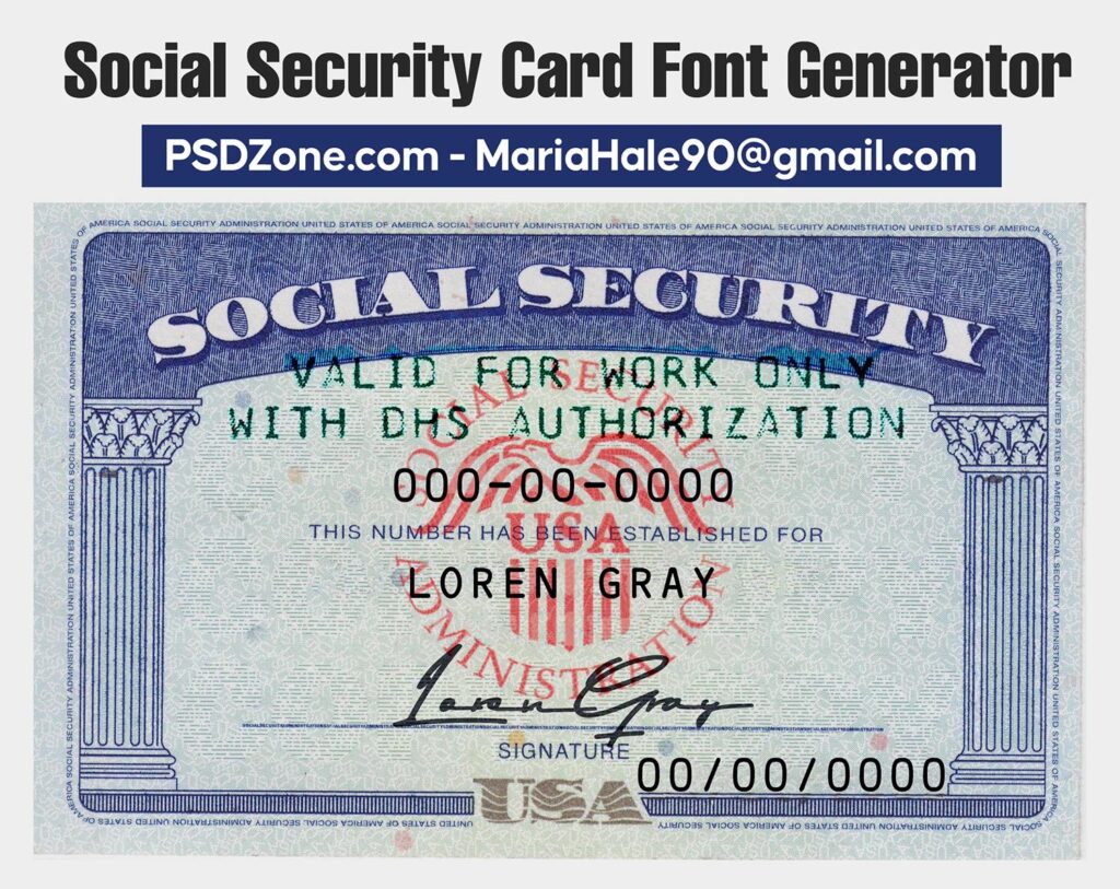 Social Security Card Font Generator