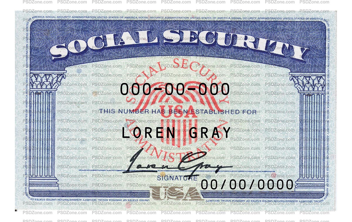 Social Security Card Template PSD front 2 Social Security Card Template PSD front 2