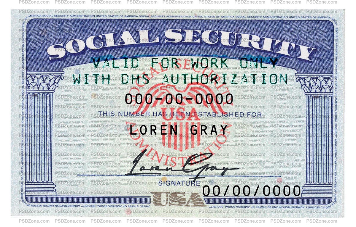 Social Security Card Template PSD front 3 Social Security Card Template PSD front 3