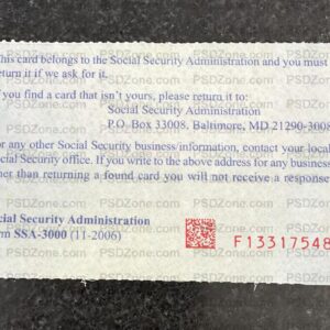 Social Security Card Template psd back 06 1