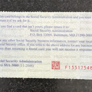 Social Security Card Template psd back 06
