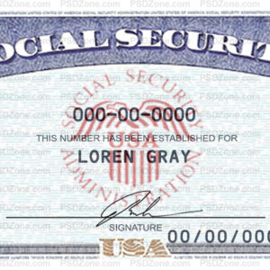 Social Security Card Template 05